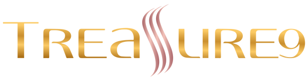 Treasure9 skincare products Logo transparent. natural and clean skincare.